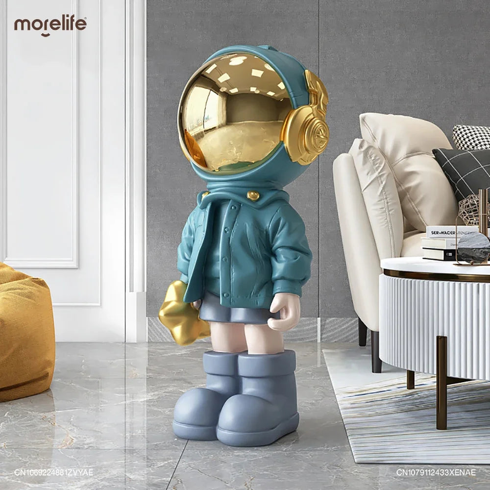 35/70/100cm Portrait Astronaut Sculpture Golden Living Room Large Decorative Accessories Resin Statue Gift Home Decor Ornaments