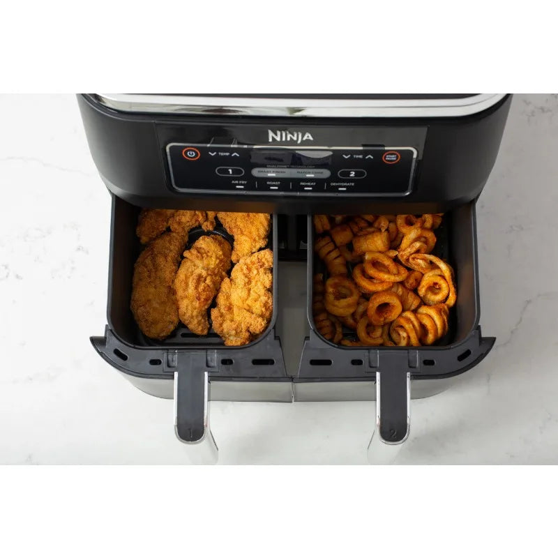 Ninja® Foodi® 4-in-1 8-Quart. 2-Basket Air Fryer with DualZone™ Technology- Air Fry, Roast, and more