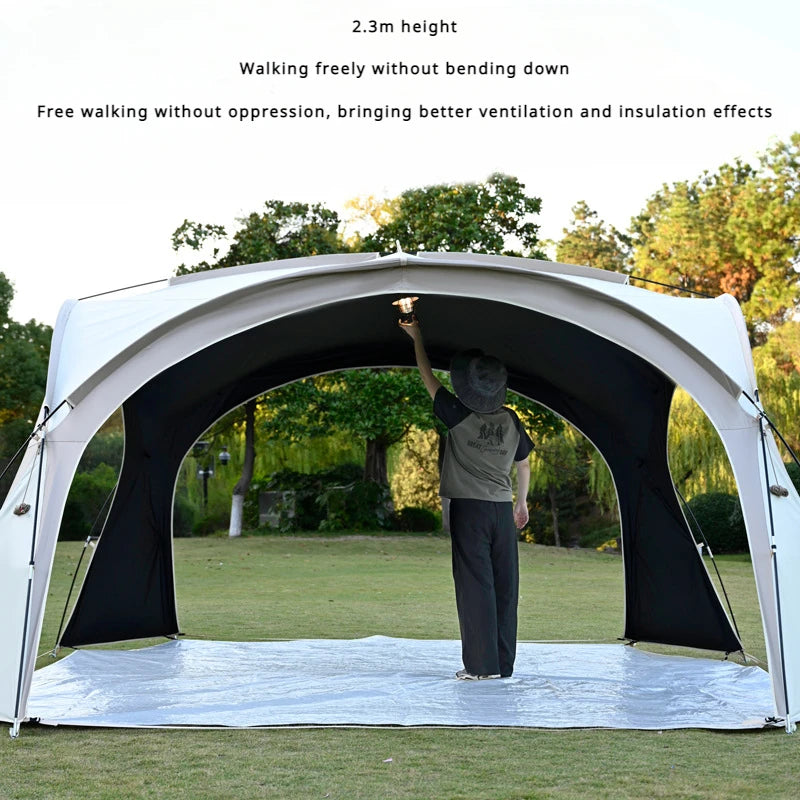 Dome Large Outdoor Luxury Camping Rainproof And Sunscreen Tent 5-8 People Round Dome Tent Family Travel Picnic Park Shade Tent