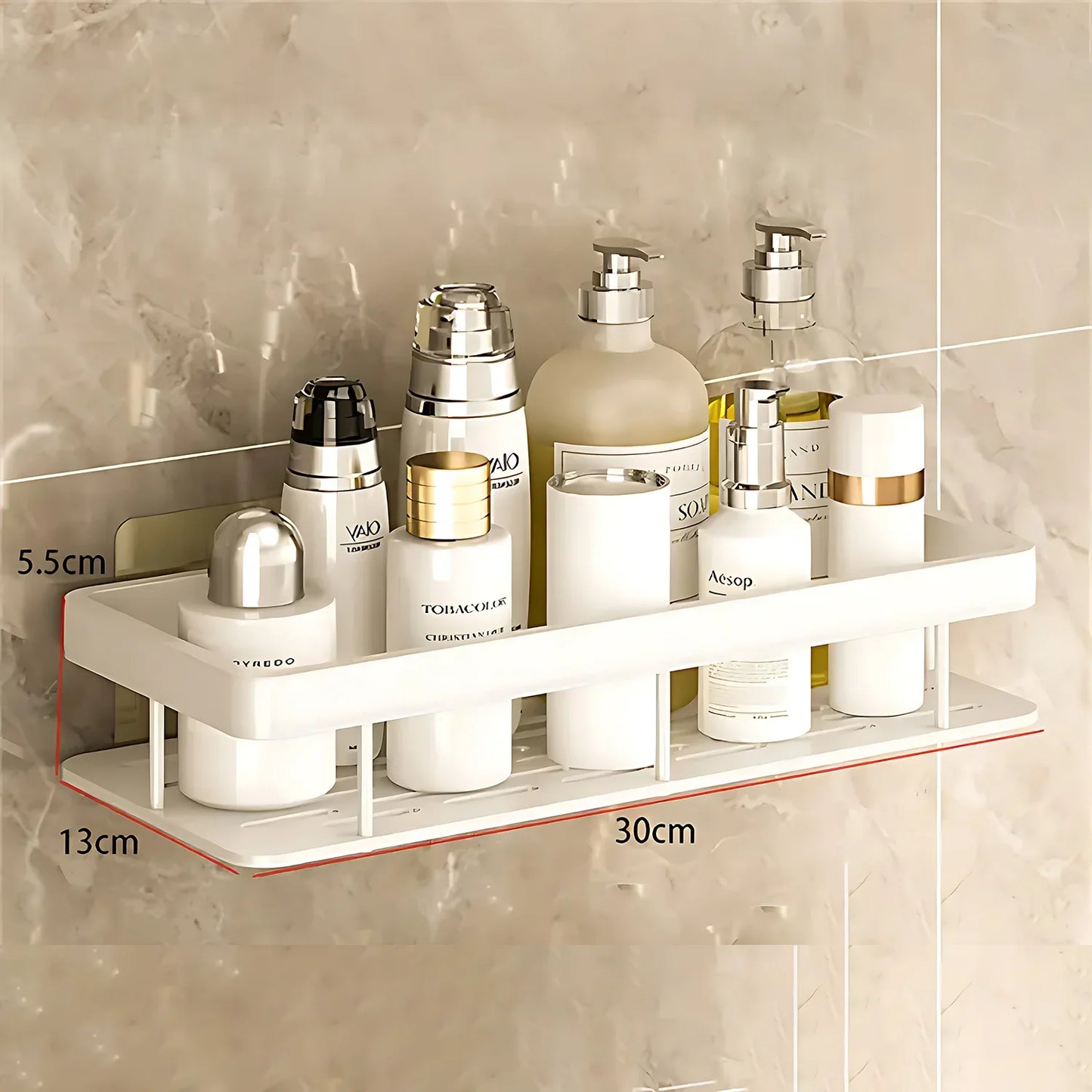 2PCS Bathroom Shelf Kitchen Storage Organizer Aluminum Alloy Shampoo Rack Shower Shelf Bathroom Accessories No Drill Shelf