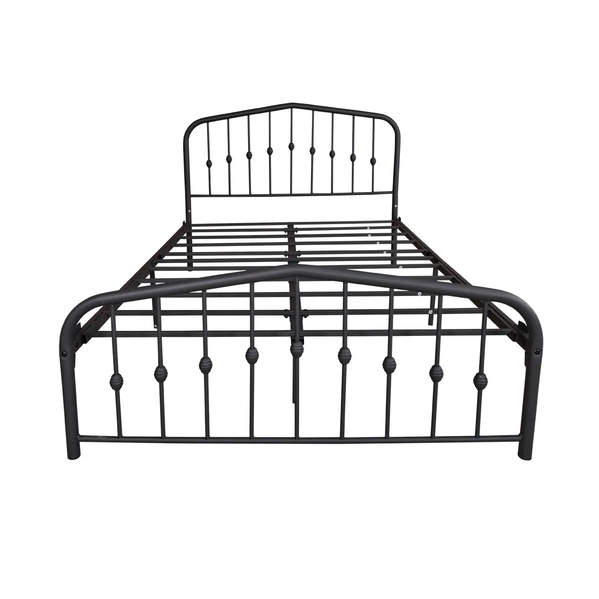 Bed Frame Metal Black Twin Low Loft Bunk Floating Bed Kids Bedroom Storage Guard Rail Ladder Bedframe