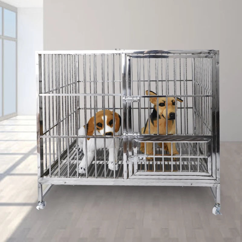 Hot selling metal kennel mesh folding stainless steel pet dog animal cage