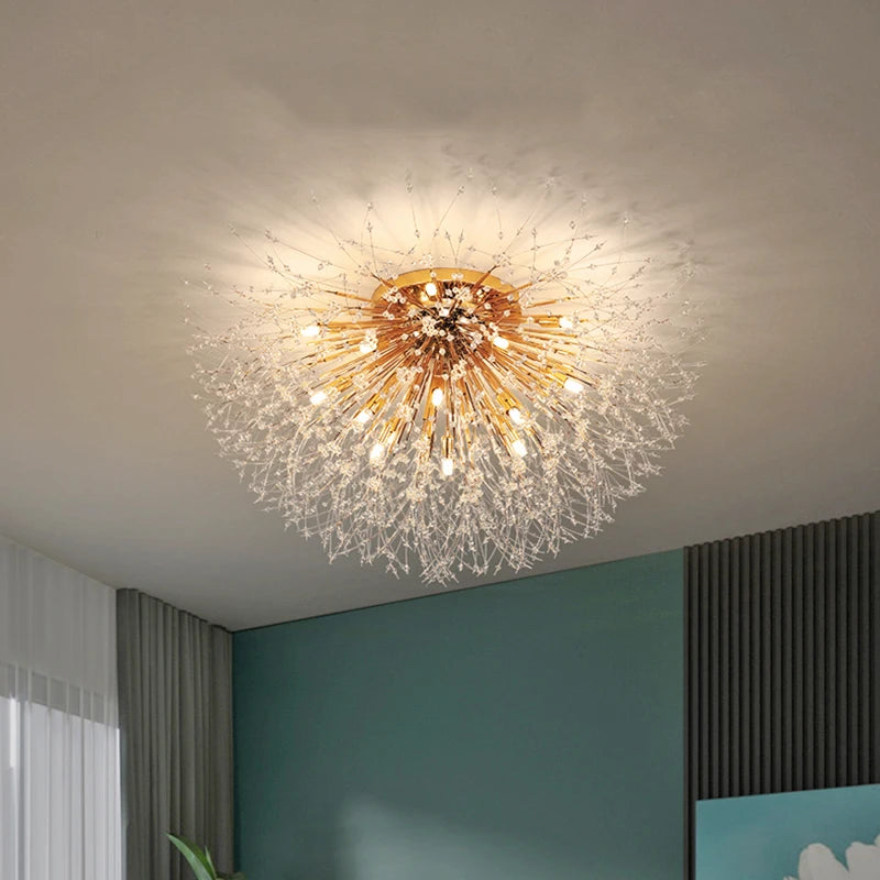 2023 Nordic Modern Dandelion Ceiling Light Crystal Light Romantic Bedroom Dining Room Living Room Firefly Fireworks Lighting