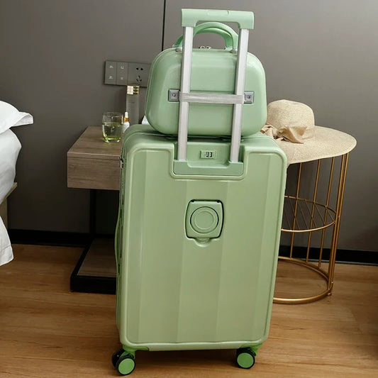 Luggage Set Trolley Luggage Bag Woman Multifunction USB Suitcases on Universal Wheels Student Password Large Size Luggage