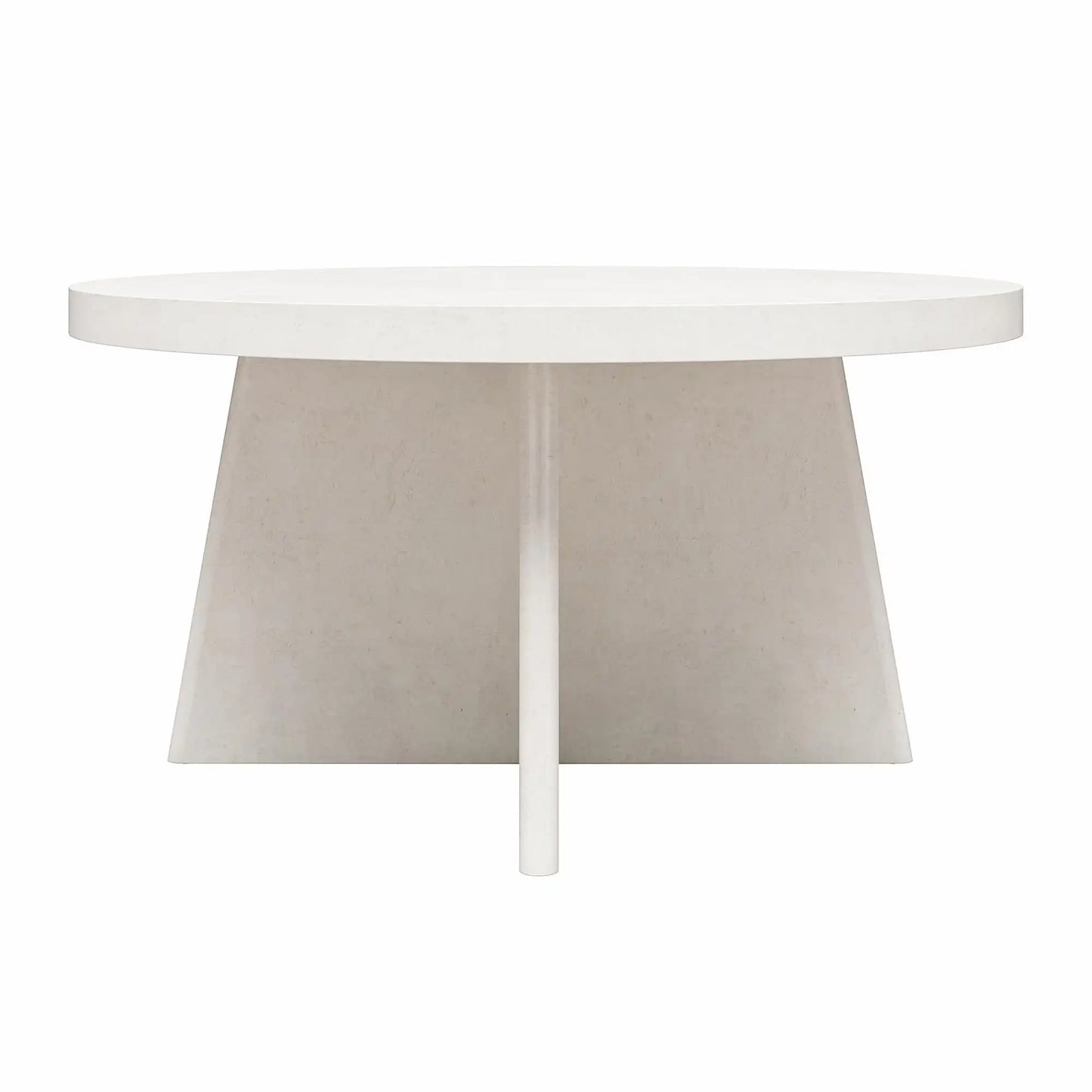 Liam Round Coffee Table, Plaster for Living Room, Small Rising Wooden Dining Center Tables