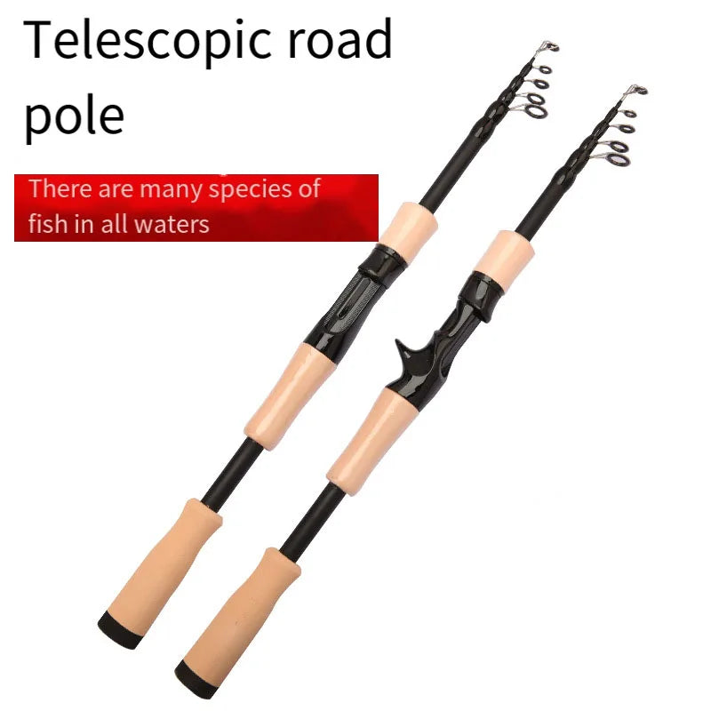 Ultralight Spinning Casting Rod for Trout Bass Jigging Fishing Rod with Solid Tip Lure 8-25g Line 4-10lb Telescopic Fishing Fast