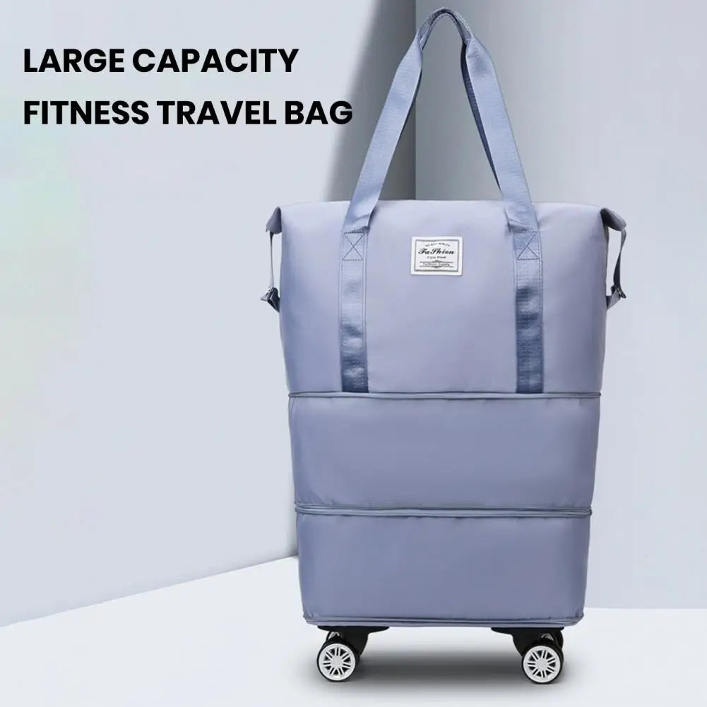 Travel Duffel Bag Travel Bag with Detachable Wheels Capacity Waterproof Duffel Bag with Detachable Wheels for Gym Travel Oxford