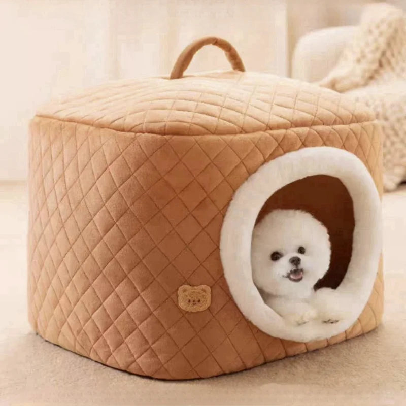 Winter Deep Sleep Cat Bed Soft Warm Pet Cushion House Cozy Dog Cat Basket Tent Cat Mat Bag Cave For Small Medium Dogs Cats