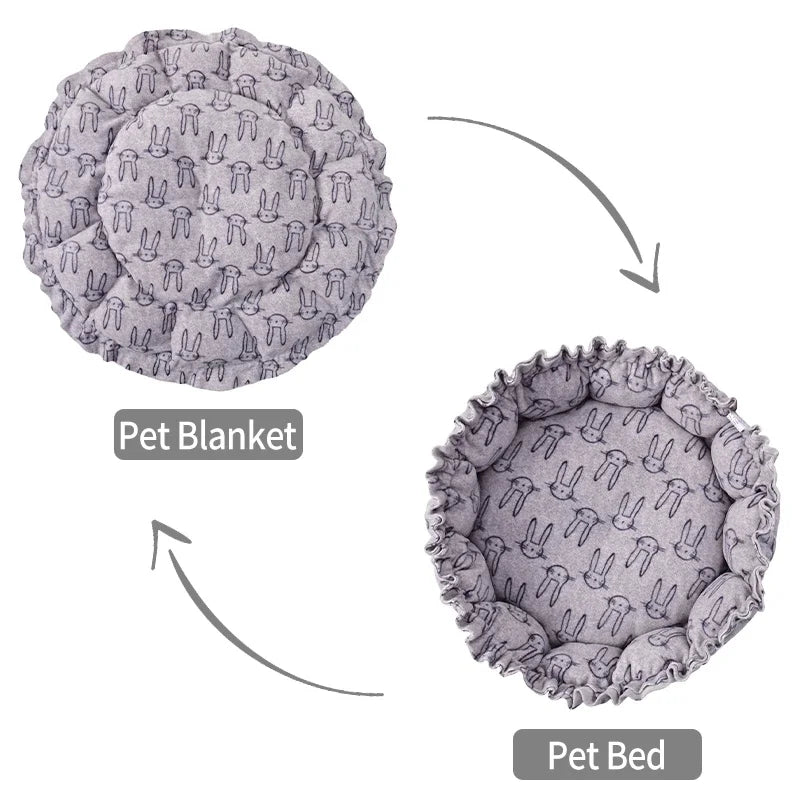 Round Dog Cat Bed Dount Basket Warm Plush Cats Cushion Pet Bag Mat Winter House Soft Nest Puppy Sleeping Sofa for Small Dogs Cat