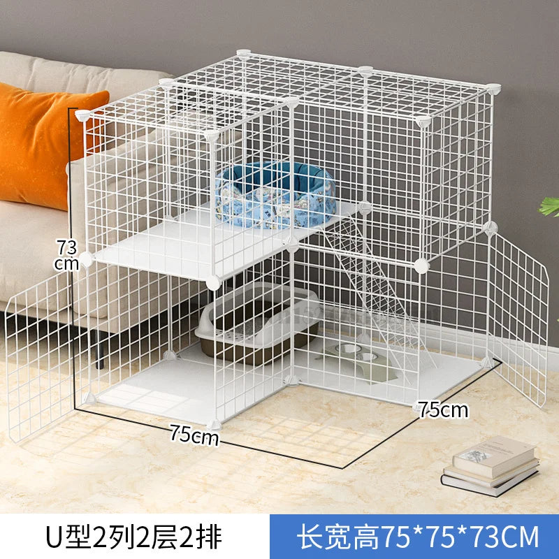 Multi-layer pet cage Foldable Pet Playpen Iron Fence Puppy Kennel House Puppy Kitten Space Dogs Supplies rabbits guinea pig Cage