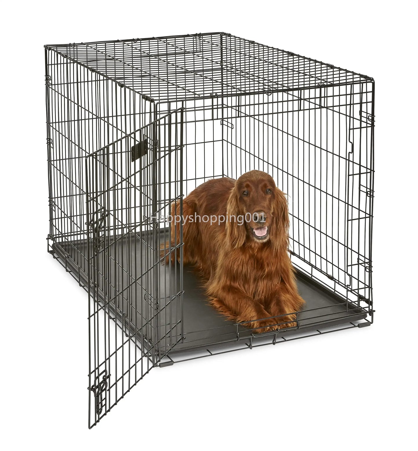 Newly Enhanced Single Door Dog Crate, Includes Leak-Proof Pan, Floor Protecting Feet, Divider Panel & New Patented, 42 Inch