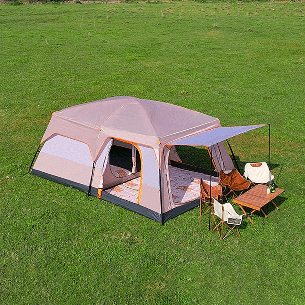 Outdoor Camping Luxury Tents Large Family Tent With Rooms 4-12 People Waterproof Two-Bedroom And One-living Room Design