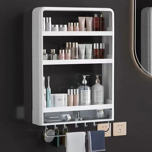 Makeup Storage Shelves Wall Mounts Rack Holder Toiletries Organizer Bathroom Decoration Wall Shelf Bathroom Towel Kitchen Shlef