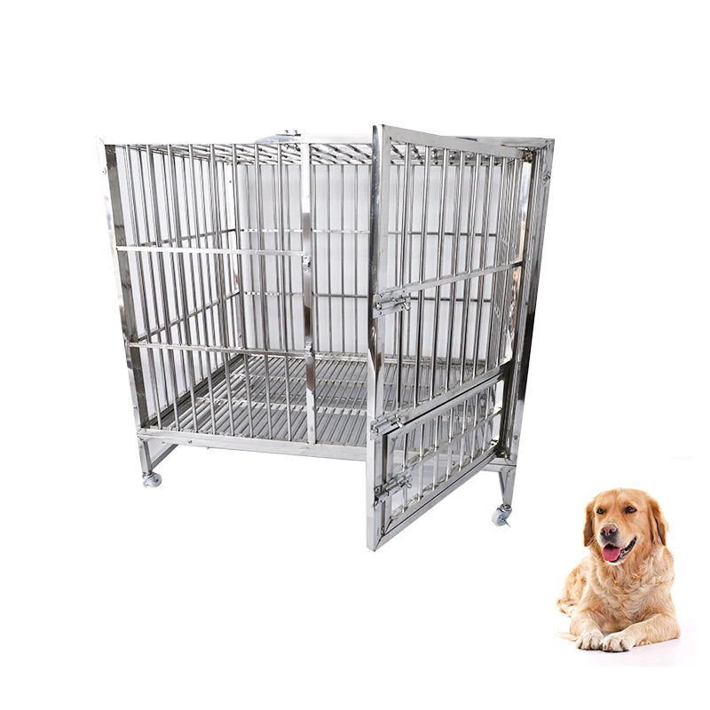 Hot selling metal kennel mesh folding stainless steel pet dog animal cage