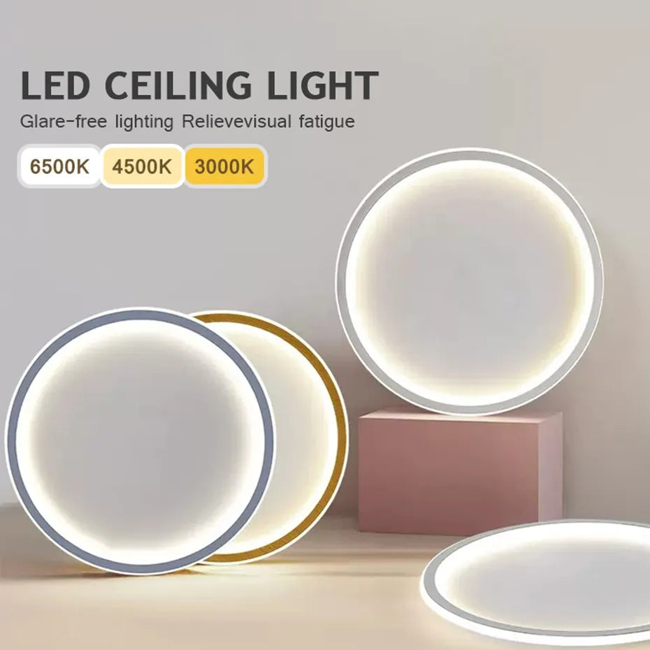 Large LED Ceiling Lamps Living Room Lights 110V 220V 58W 48W Brightness Dimmable Ceiling Lightings for Bedroom Panel Lights Lamp