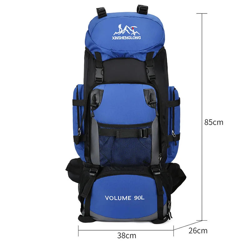 Outdoor 90L Backpack Hiking Camping Large Capacity Women Men Waterproof Backpacks Travel Luggage Bag