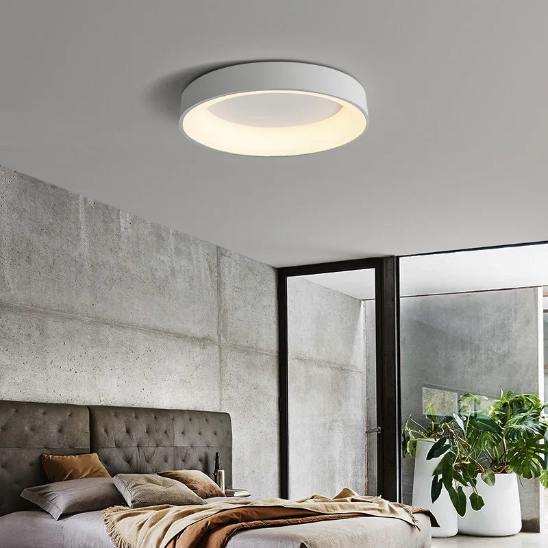 Nordic Led Round Ceiling Light Modern Wall Lamp Home Decor Indoor Porch Lights Bedroom Bedside Lamps with Remote Control Lustre