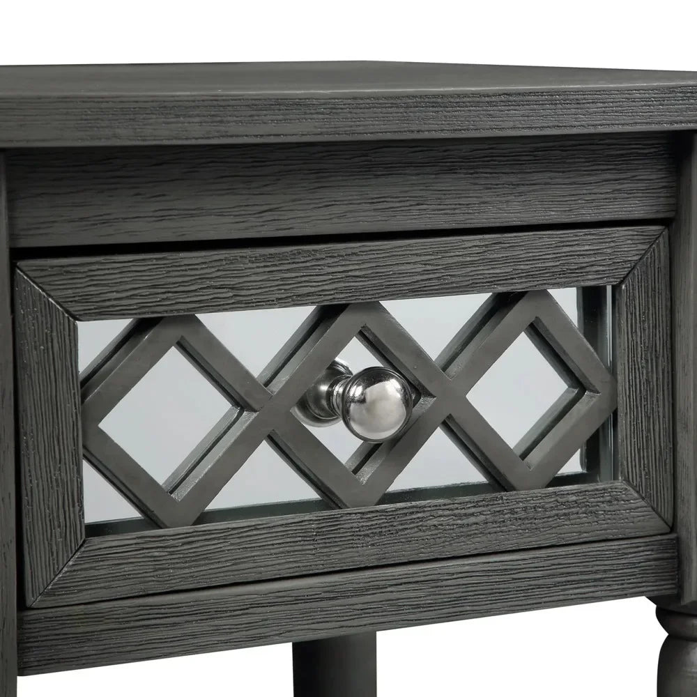 French Country Khloe Deluxe 1 Drawer Accent Table with Shelf