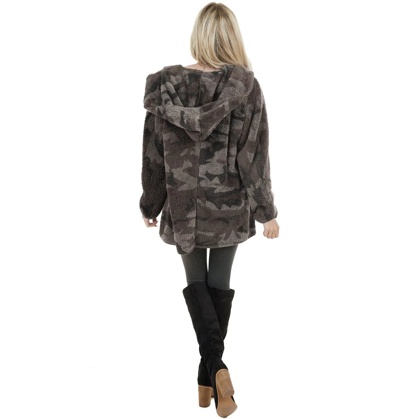 Jackets For Women Coat Autumn Spring Camouflage Print Stitching Plush Cardigan Coat Spring Jacket Coat For Women Куртка Женская