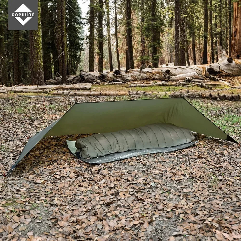 Camping Tarp Set Include Emergency Shelter, BugNet and Tent Footprint, Ripstop Silnylon with Silicone PU Coating Freight free