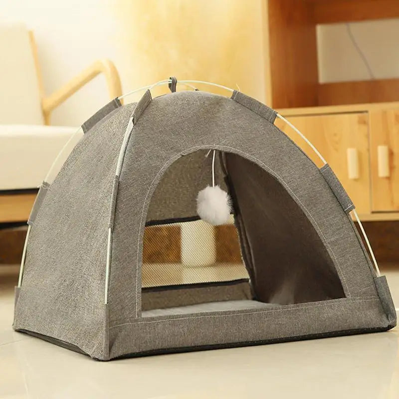 Portable Cat Tent House Removable Cat Bed Summer Pet Cat Dog Deep Sleeping Teepee Cozy Camping Pet Sun Shelter Kitten Supplies