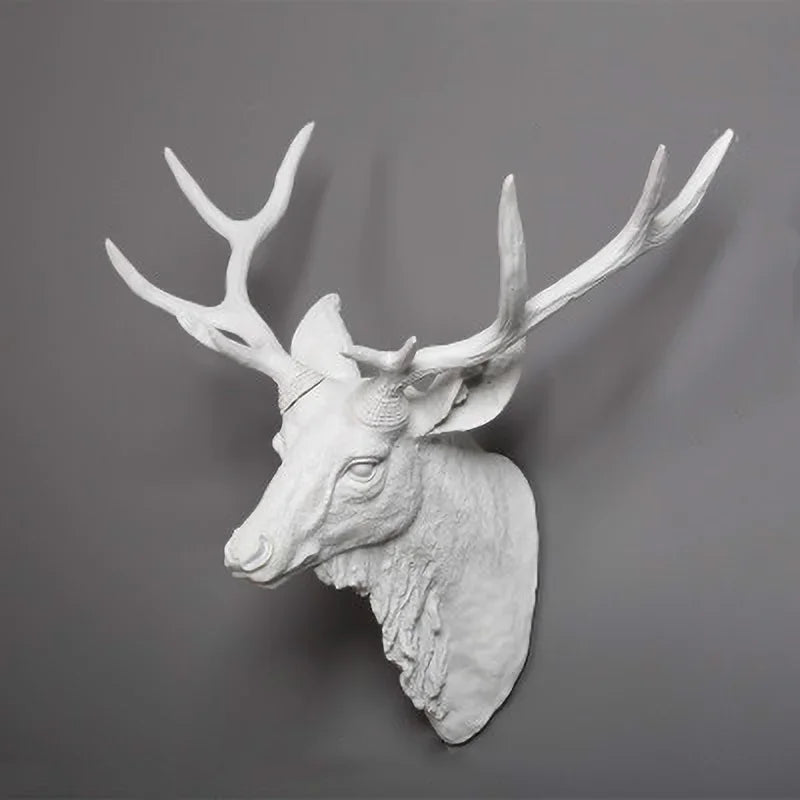 Creative Wall Mounted Animal Deer Head Wall Decoration Handmade Farmhouse Decoration Resin Living Room Home Decoration