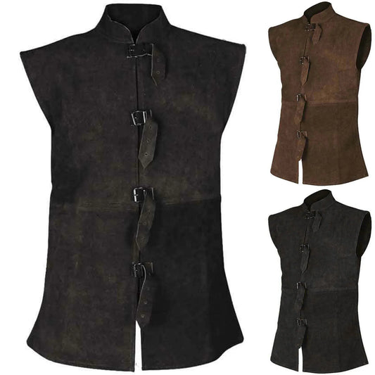 Men Medieval Vest Renaissance Victoria Edwardian Steampunk Vest Cosplay Vintage Gothic Vicking Tailcoat Jacket Halloween Costume