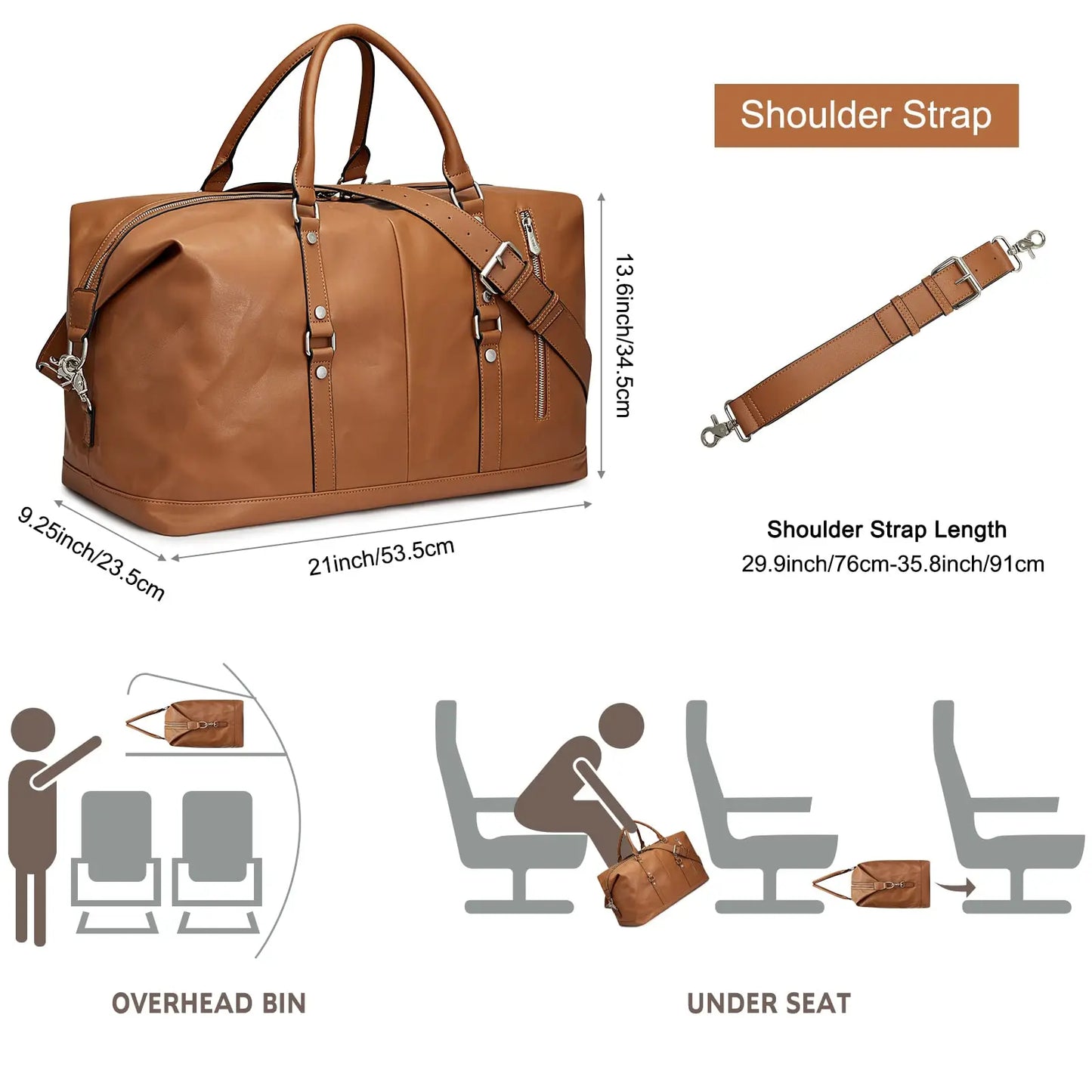 Genuine Leather Women Travel Duffle Weekender Overnight Weekend Carry on Shoulder Tote Bag