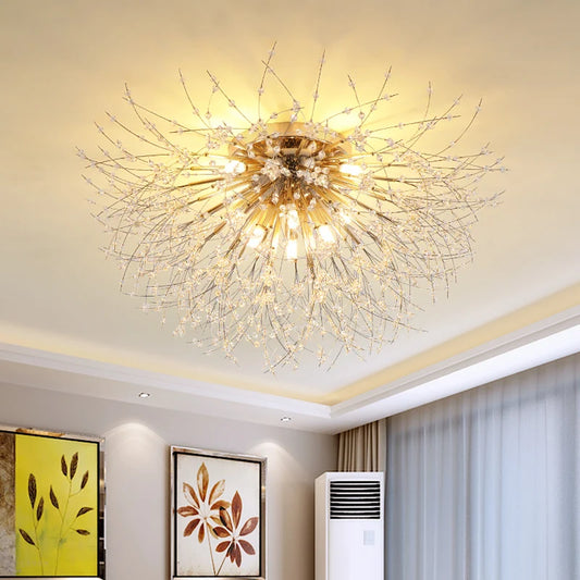 2023 Nordic Modern Dandelion Ceiling Light Crystal Light Romantic Bedroom Dining Room Living Room Firefly Fireworks Lighting