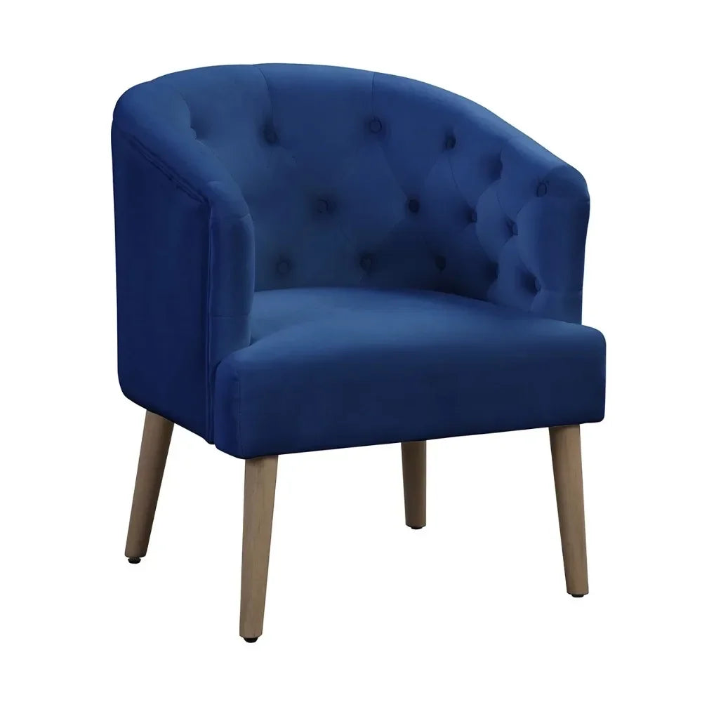 Barrel Accent Chair,Deep Cobalt Blue, Velvet Upholstery, Adult Accent Chairs for Living Room  Sillones