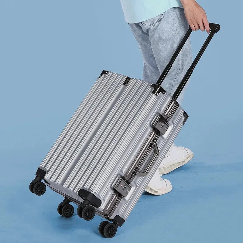 Aluminum Frame Travel Trolley Suitcase Large Capacity Vintage 20 "universal Wheel Boarding 26 Men and Women Explosive