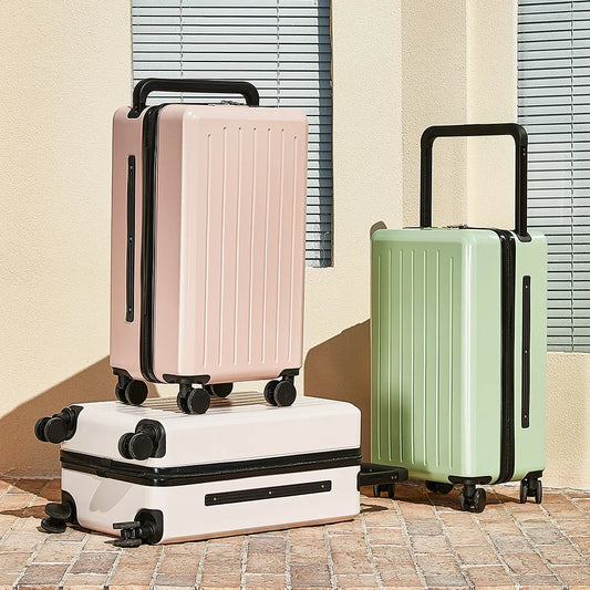 Wide Handle Suitcase Large Capacity Rolling Luggage Cup Holder Unisex Travel Bag Trolley 20/24"  Cabin Carry on Suitcases Bag