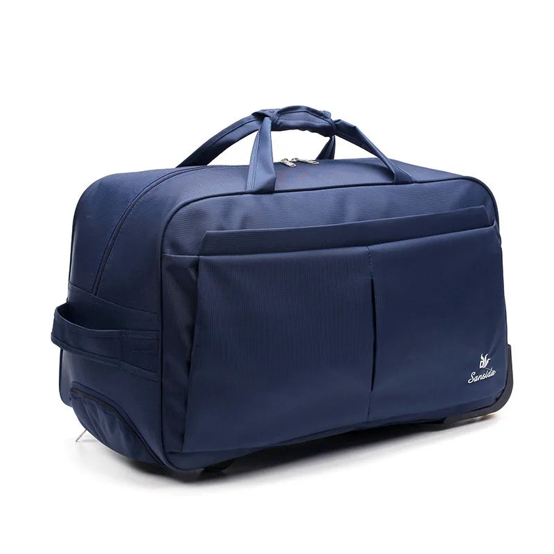 New Travel Trolley Bag With single Wheels Portable Folding Luggage Bags Oxford cloth Rolling Light Large Capacity Travel Bag