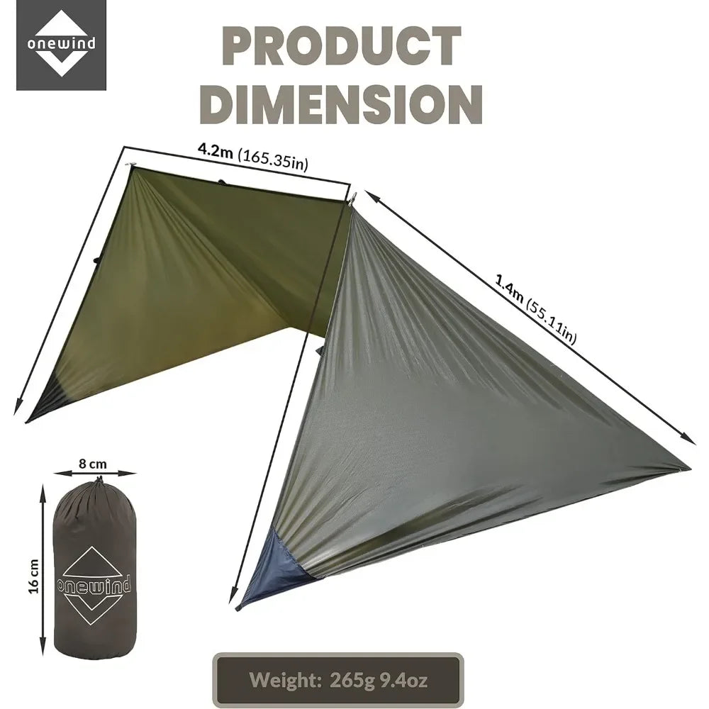 Camping Tarp Set Include Emergency Shelter, BugNet and Tent Footprint, Ripstop Silnylon with Silicone PU Coating Freight free