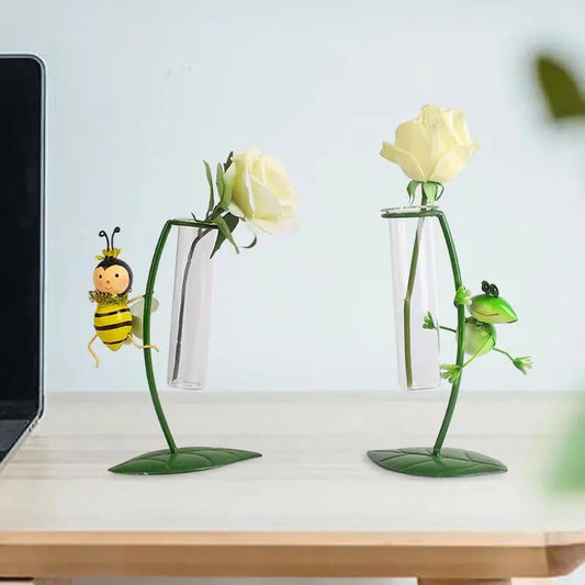 Test Tube Vases Cute Animal Creative Hydroponic Tube Vases Flower Vase For Desktop Holiday Home Wedding Living Room Decoration