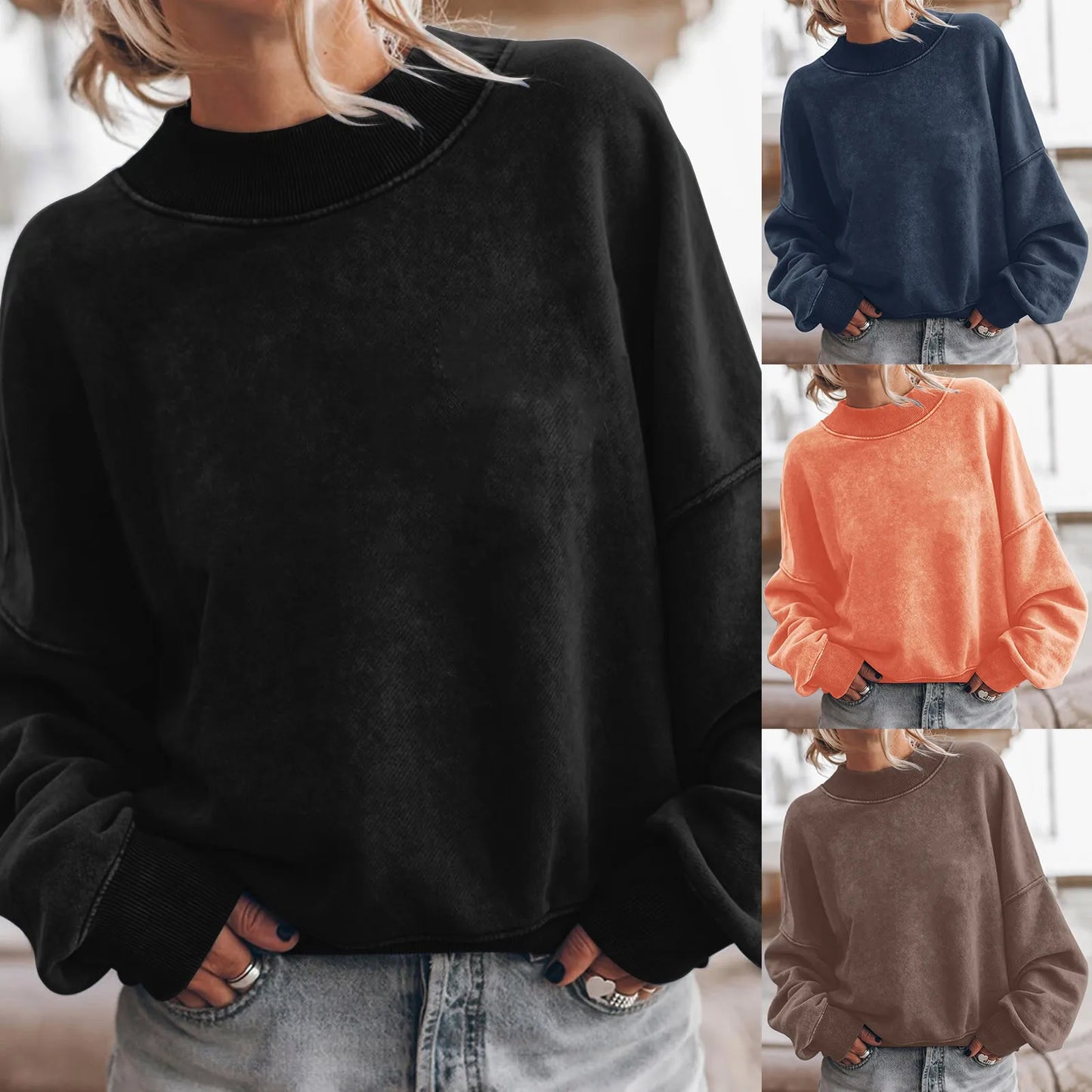 Thicken Warm Oversized Hoodies Women Casual Long Sleeve Crewneck Sweatshirt Fashion Solid Loose Pullover Women Sweatshirts 후드집업