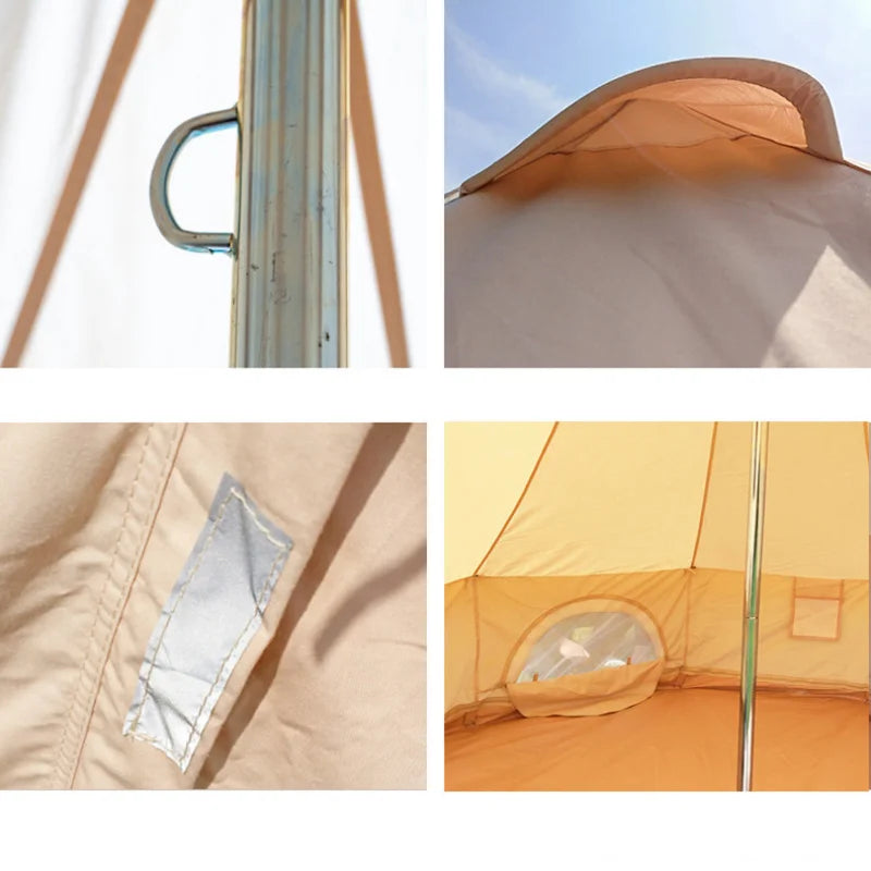 YOUSKY Cotton Teepee Yurt Tent Luxury Big Tent 5-8 Persons Resort 3M 4M 5M  Family Camping Travel Premium Tent