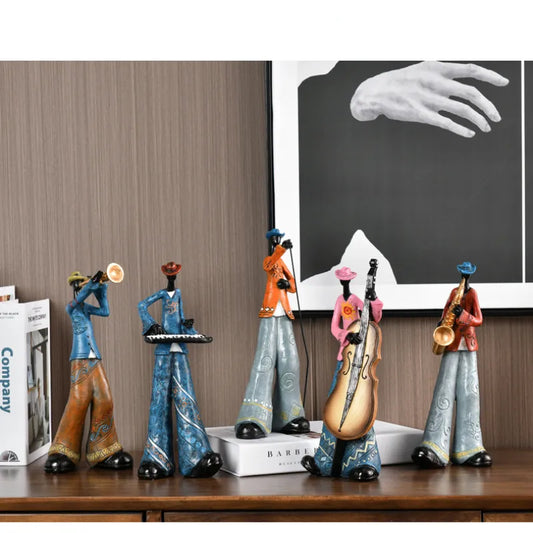 Creative American Band Decoration Musical Instrument Model Living Room Porch Study Nordic Arts and Crafts Statue Sculpture Home