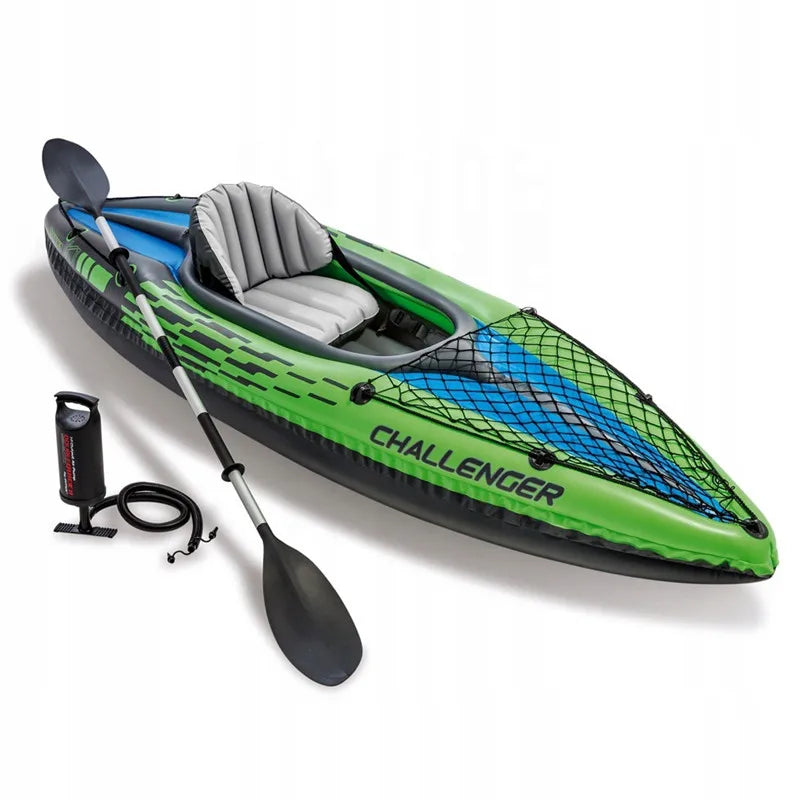 Outdoor Single Kayaker INTEX 68305 Inflatable Rubber Boat 1 Person Assault Boat With Inflatable Seat Recreational Fishing Boat