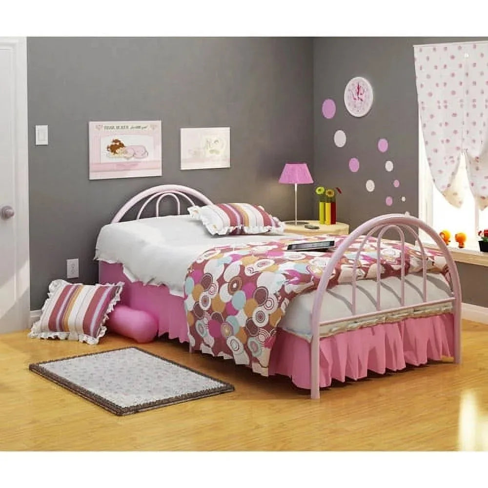 Toddler Bed Bases and Frames Pink Twin Bedroom Beds and Furniture Brooklyn Classic Metal Bed Headboards Daybed Bedframe Frame &