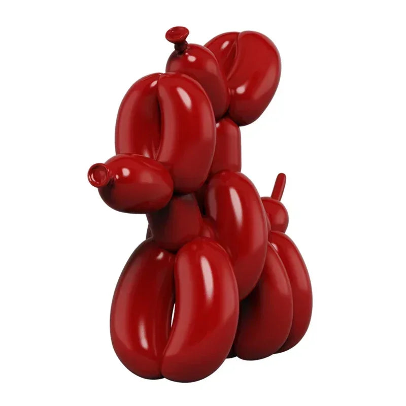 Modern Resin Balloon Dog Sculpture Animal Crafts Doggy Decoration Statue Home Decoration Gift Christmas Luxury Living Room Decor