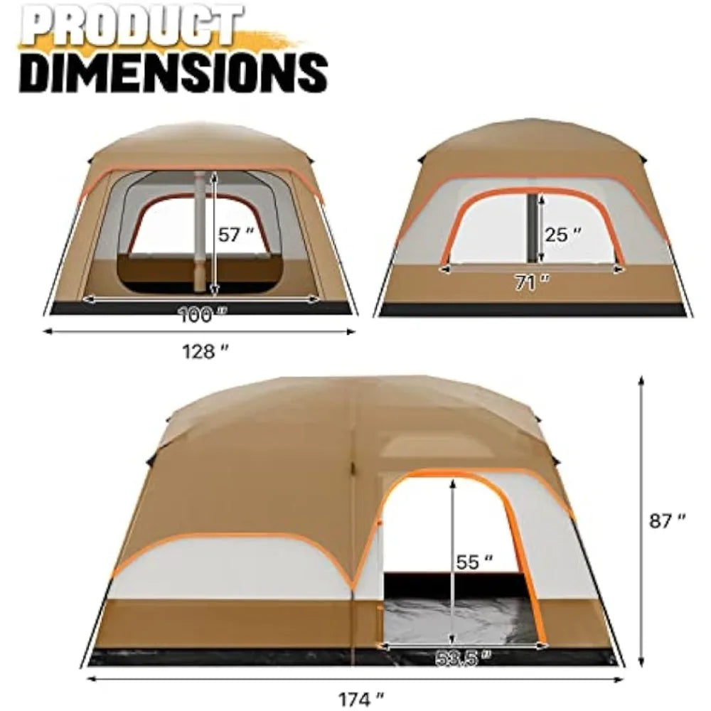 MoNiBloom 5-8 Person Tent for Camping Extra Large Portable Cabin Huge Tent, Waterproof Windproof 1 Living Room