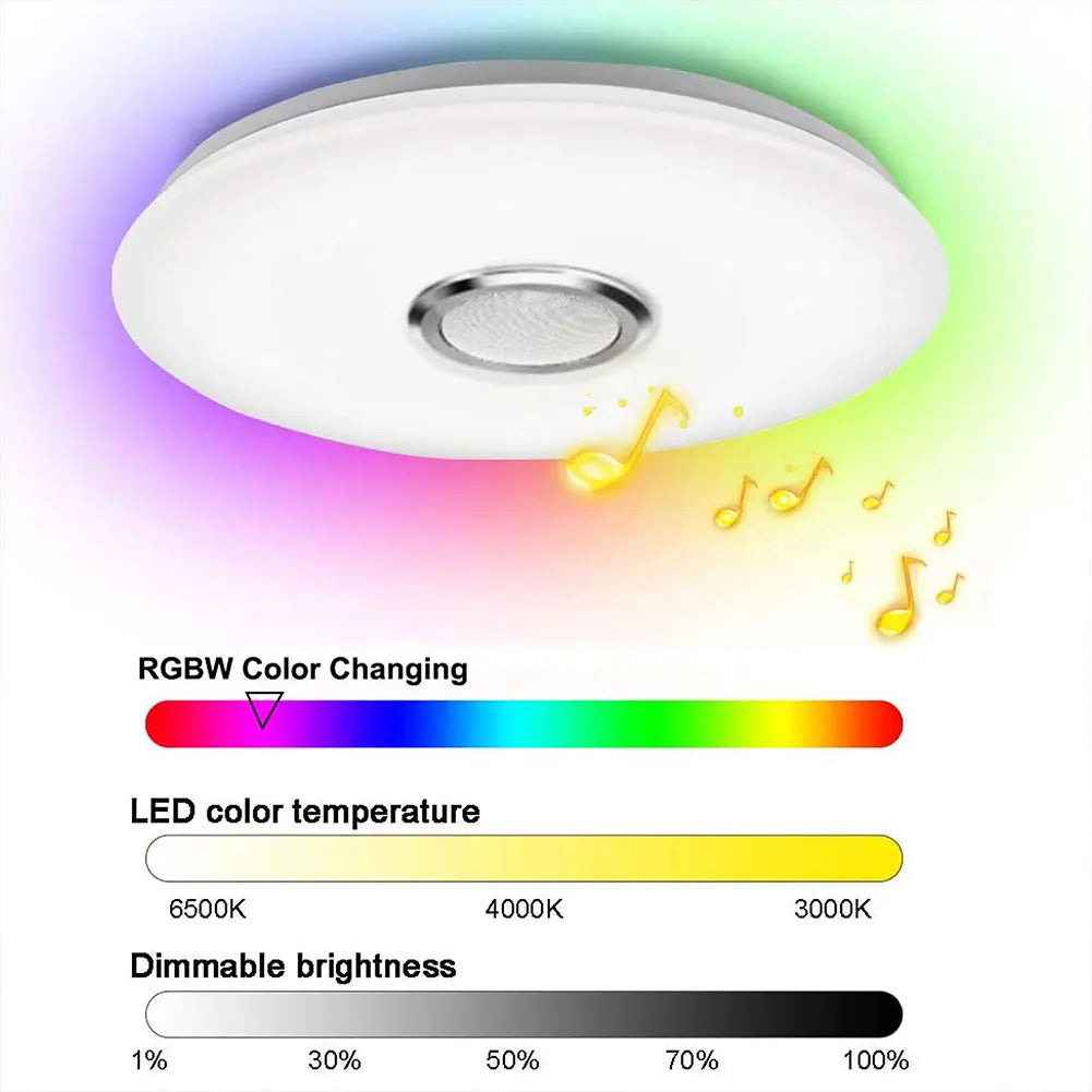 RGB LED Ceiling Light Modern Smart Lighting APP Bluetooth Music Lamp Bedroom Living Room Indoor Decorative Chandeliers Bulb