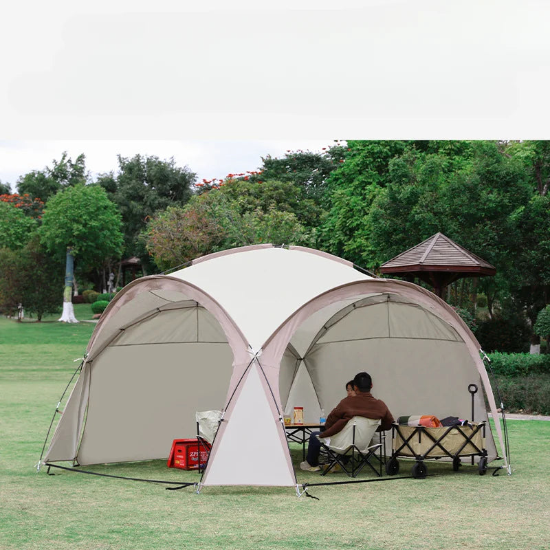 8-10 Person Outdoor Camping 420*420*230CM Waterproof Sunscreen Tents Light Luxury Round Big Canopy Large Awning Pergola Tent