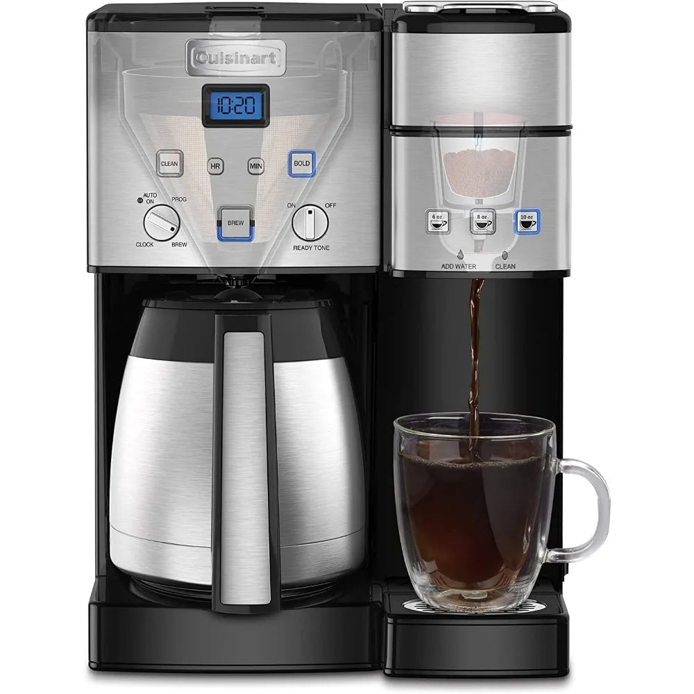 10 Cup Insulated Coffee Maker and Single Cup Brewer Stainless Steel