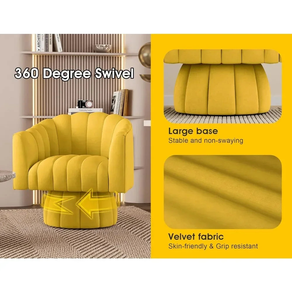 Mid Century 360 Degree Swivel Cuddle Barrel Accent Sofa Chairs Living Room Chair Round Armchairs With Wide Upholstered Furniture