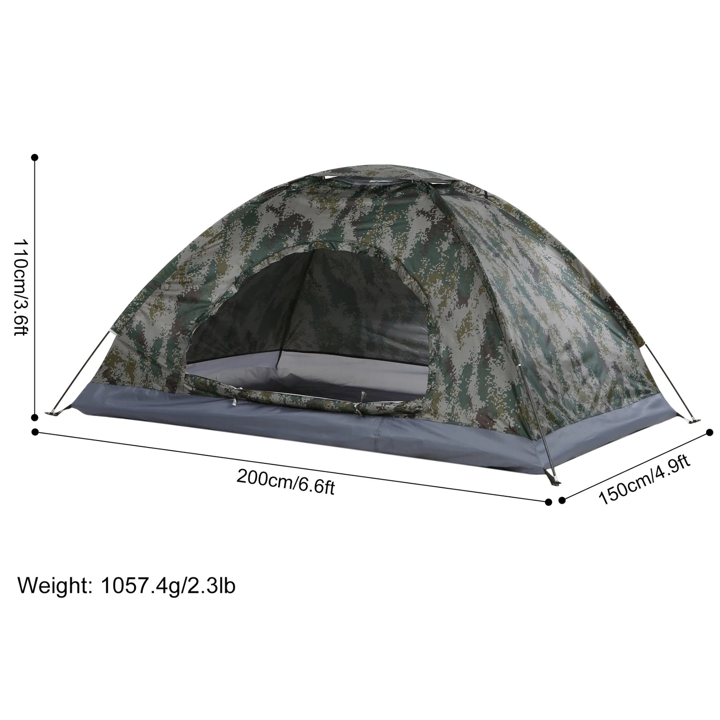 Portable Camping Hiking Fishing Tent Climbing Outdoor Ultralight Tent Single Layer Anti-UV Coating UPF 30+ Outdoor Equipment