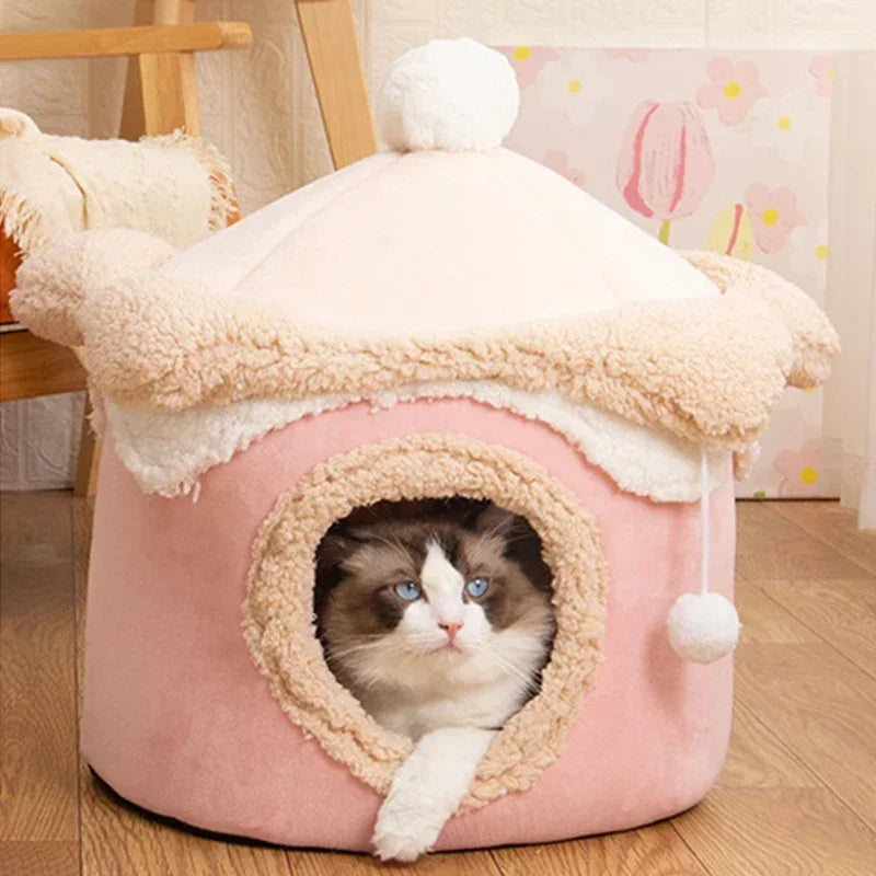 2023 Winter Cozy Pet House Dogs Soft Nest Kennel Sleeping Cave Cat Dog Puppy Warm Thickening Tents Bed Nest For Small Dogs Cats