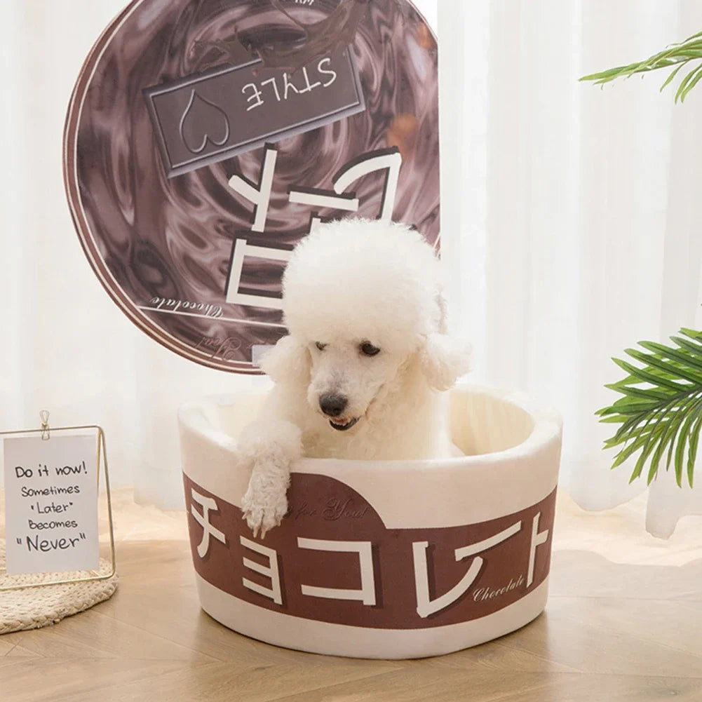 Instant Cup Noodles Dog CAT Pets Sleeping Comfort Cat Soft Bed Kennel House Portable Indoor Ramen Winter Warm Kitten Puppy Nest