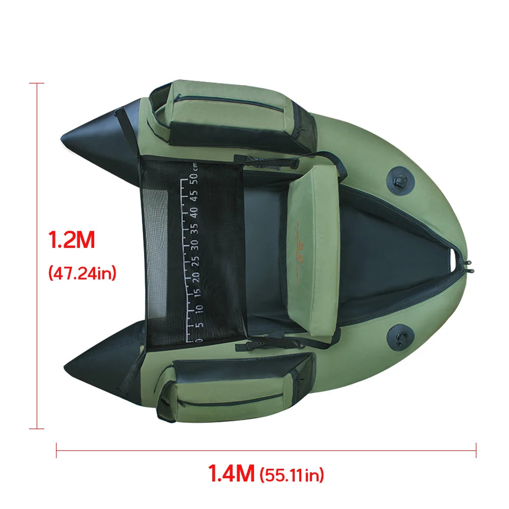 Portable Inflatable Fishing Boat Set For 1 Person,Professional Strong Buoyancy Double-airbag Safety Practical Fishing Kayaking